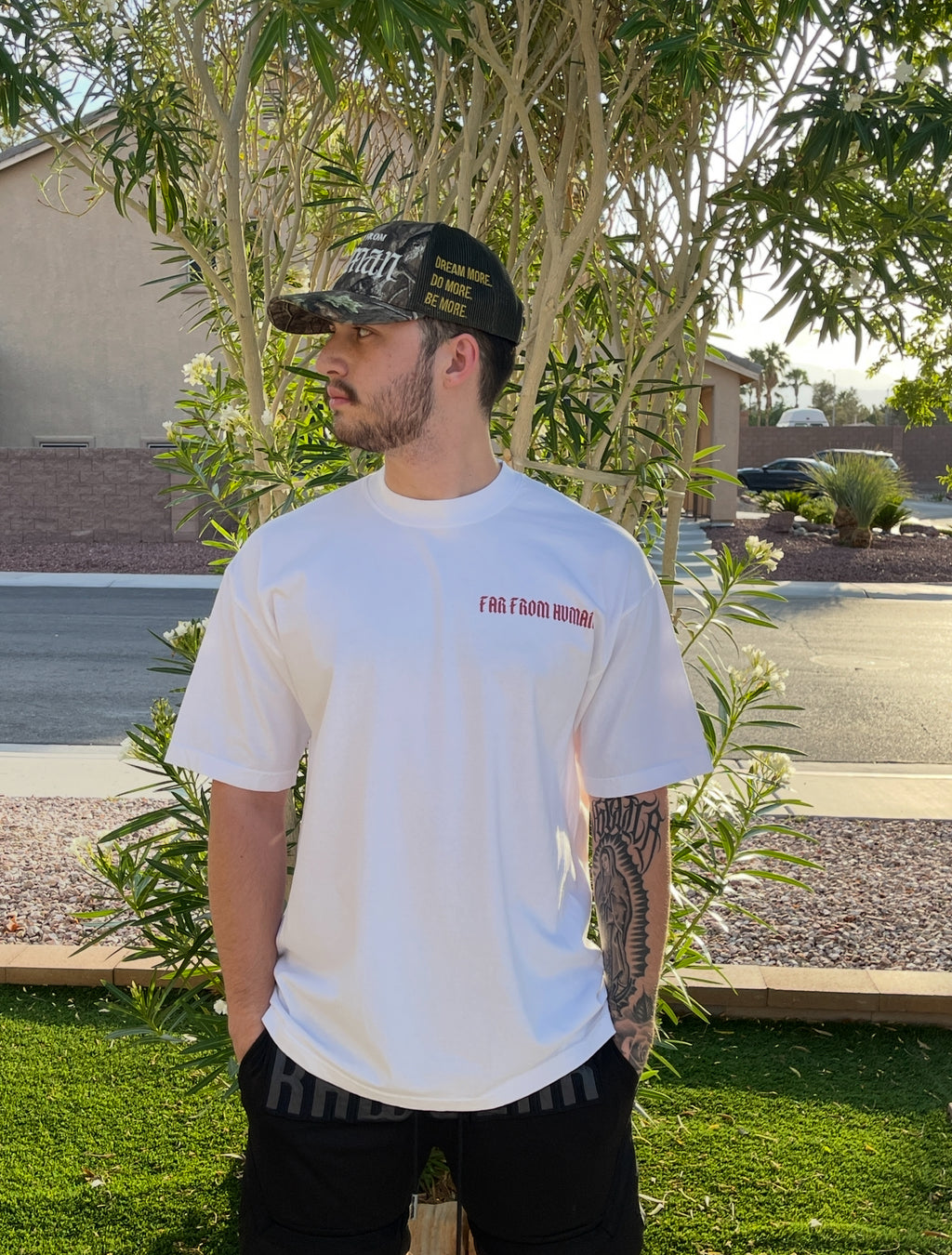 PURE WHITE STAY LUCKY OVERSIZE TEE