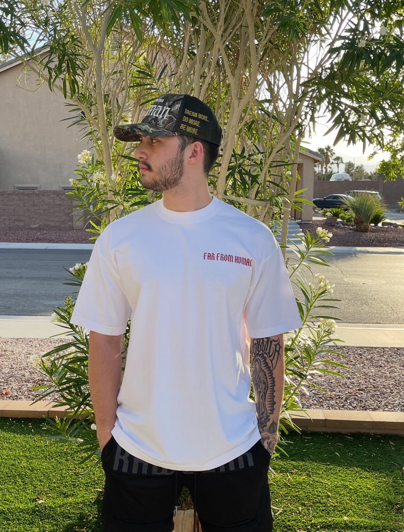 PURE WHITE STAY LUCKY OVERSIZE TEE