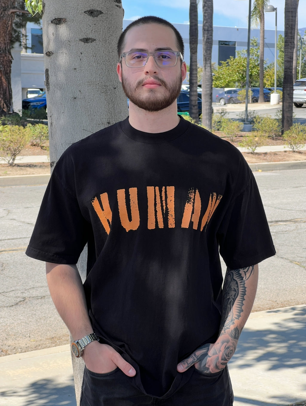 ORANGE HUMAN OVERSIZE TEE