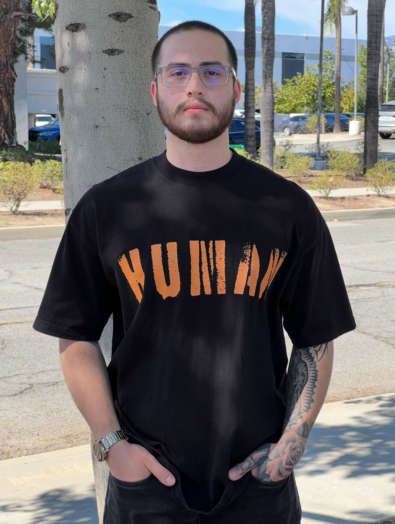ORANGE HUMAN OVERSIZE TEE