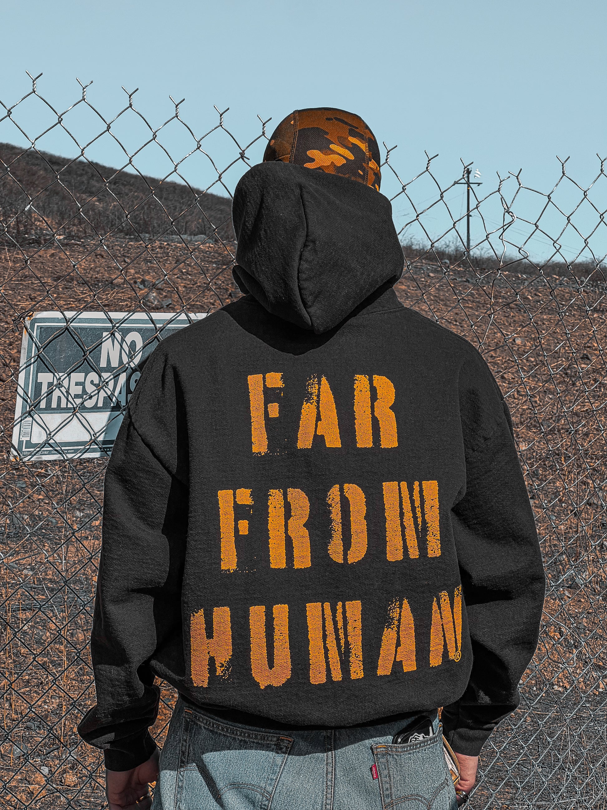 HEAVY ORANGE HUMAN HOODIE
