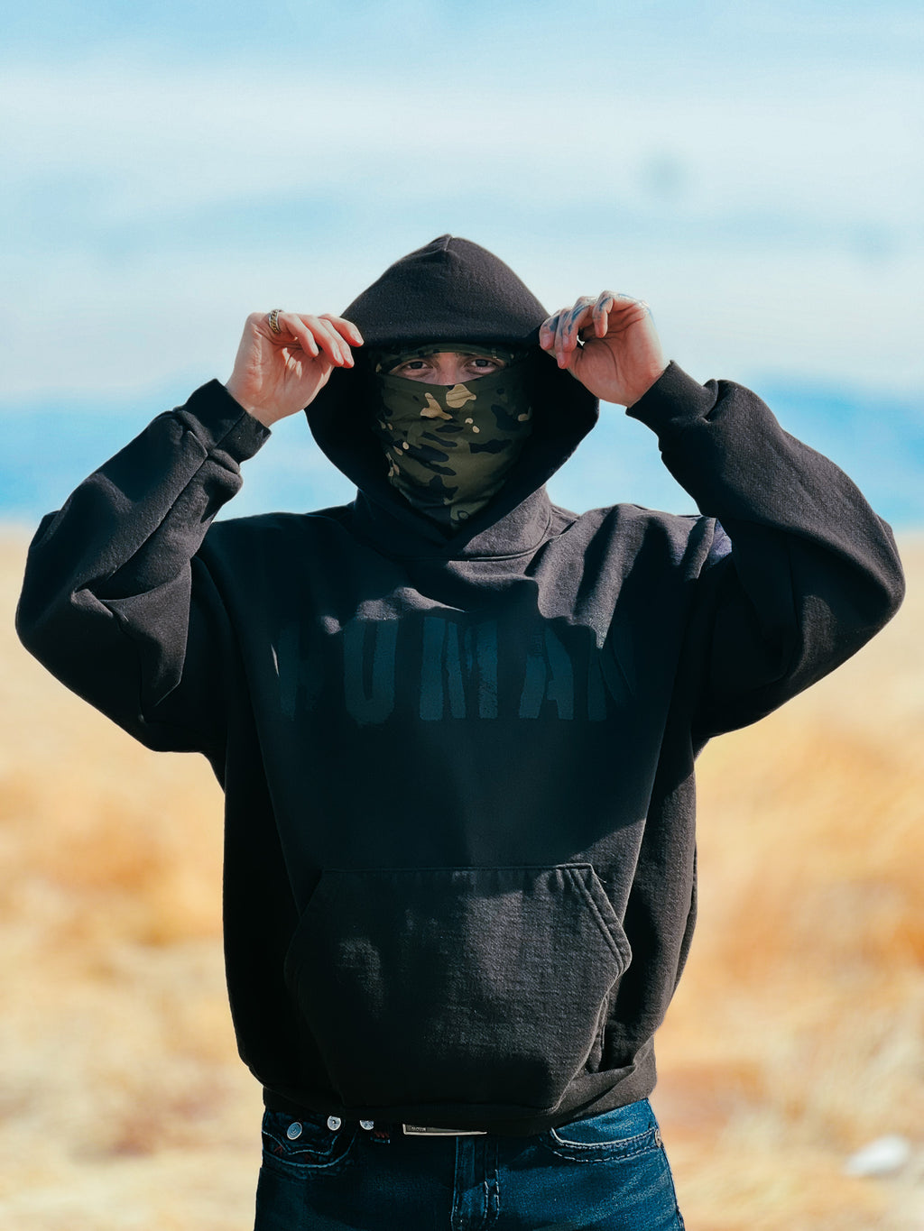 HEAVY BLACKOUT HUMAN HOODIE